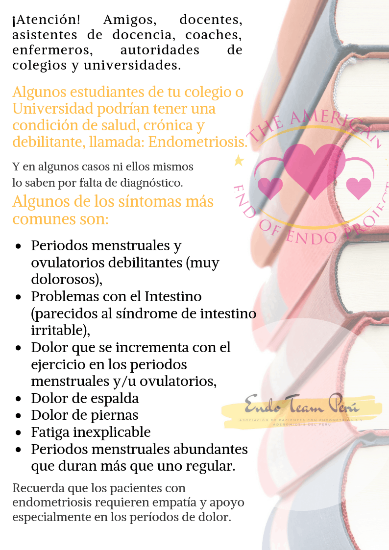 Thanks to Endo Team Peru, we are now blessed with a SPANISH TRANSLATION of one of our Back to School posters!  